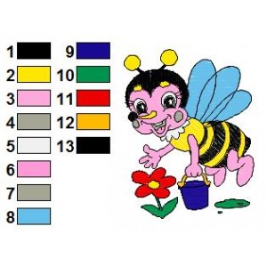 Animal Baby Bee 01 Embroidery Design